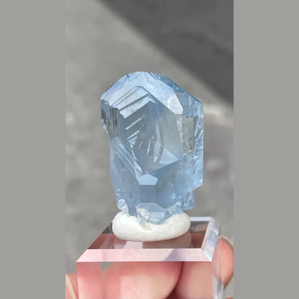 Celestine Crystal Group Madagascar 3.9 cm — detail view