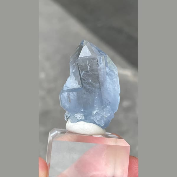 Celestine Crystal Group Madagascar 3.9 cm — detail view