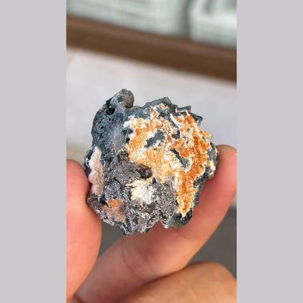 Dark blue-grey ghost quartz cluster from Namibia — detail view