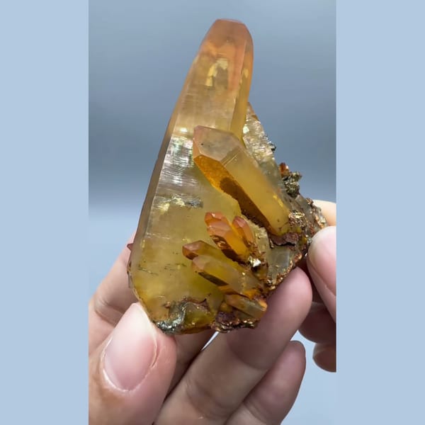 Golden-Skin Quartz with Chalcopyrite Yaogangxian 5.9 cm — alternate view