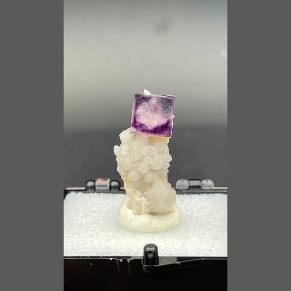 Alien eye purple fluorite on quartz from Inner Mongolia — complete view