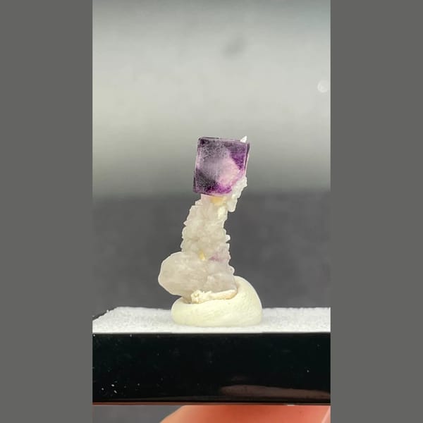 Alien eye purple fluorite on quartz from Inner Mongolia — alternate view