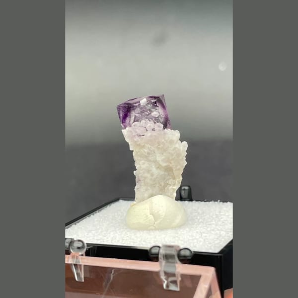 Alien eye purple fluorite on quartz from Inner Mongolia — alternate view
