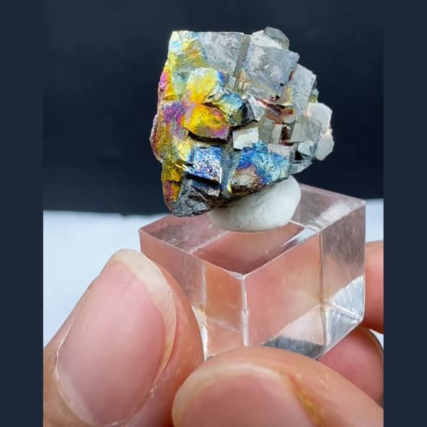 Iridescent Arsenopyrite Yaogangxian 1.7 cm — detail view