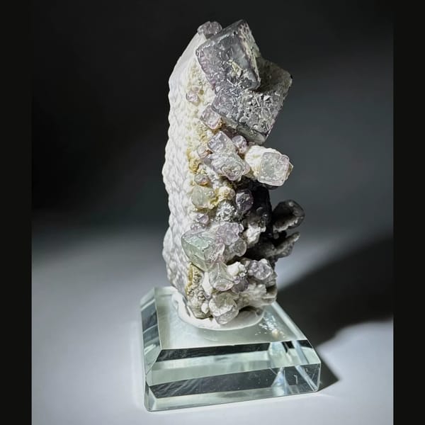 Candle Quartz with Purple-Green Fluorite Inner Mongolia 8.0 cm — alternate view