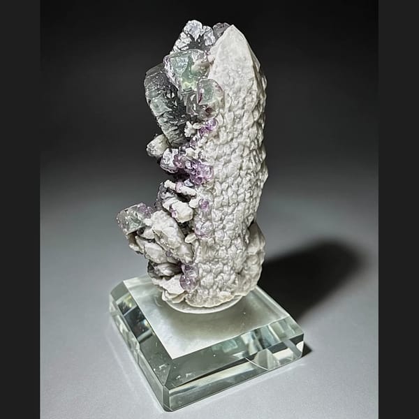 Candle Quartz with Purple-Green Fluorite Inner Mongolia 8.0 cm — detail view