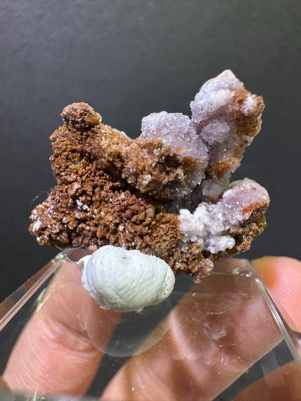 Textured reverse view of the purple creedite and brown matrix