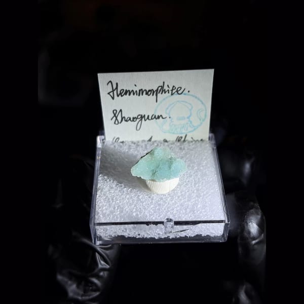Ice blue botryoidal hemimorphite from Guangdong — complete view