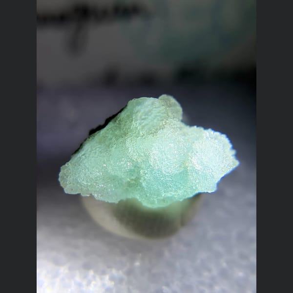 Ice blue botryoidal hemimorphite from Guangdong — alternate view