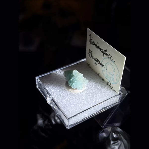 Ice blue botryoidal hemimorphite from Guangdong — detail view