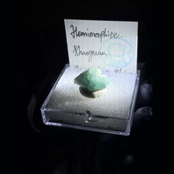 Ice blue botryoidal hemimorphite from Guangdong — detail view