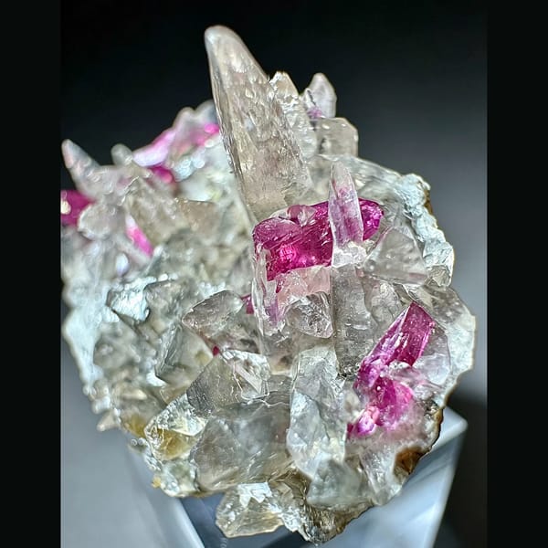 Roselite on Calcite Morocco 4.5 cm — alternate view