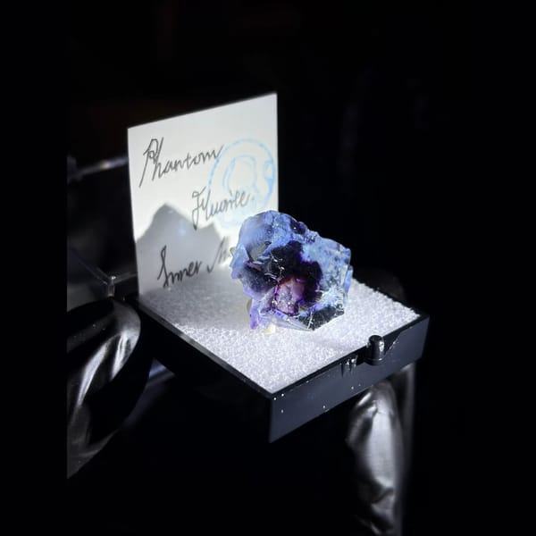 Clear fluorite with purple phantom and blue rim from Inner Mongolia — alternate view