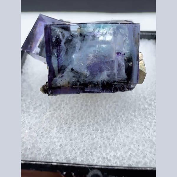 Glassy Fluorite with Arsenopyrite Yaogangxian 2.0 cm — alternate view