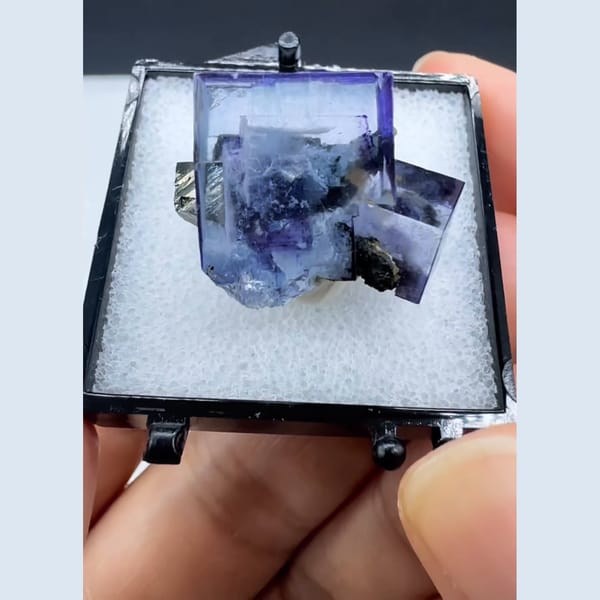 Glassy Fluorite with Arsenopyrite Yaogangxian 2.0 cm — alternate view