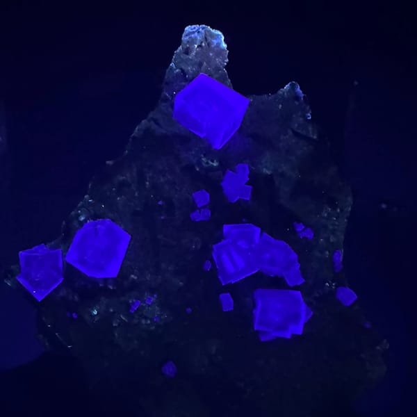 Glassy Fluorite on Matrix Yaogangxian 7.4 cm — alternate view
