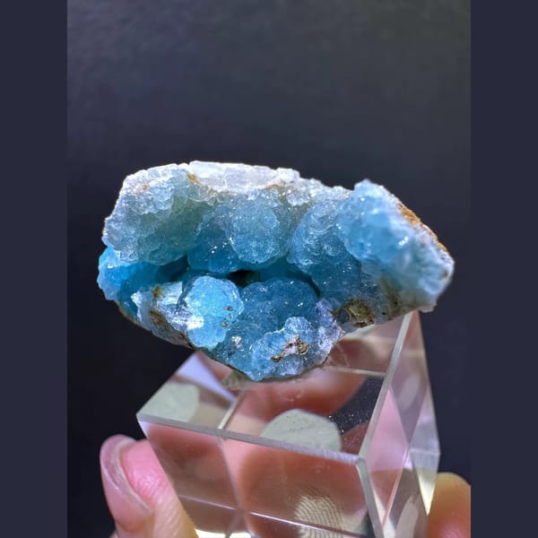Sky blue hemimorphite cluster from Yunnan — alternate view