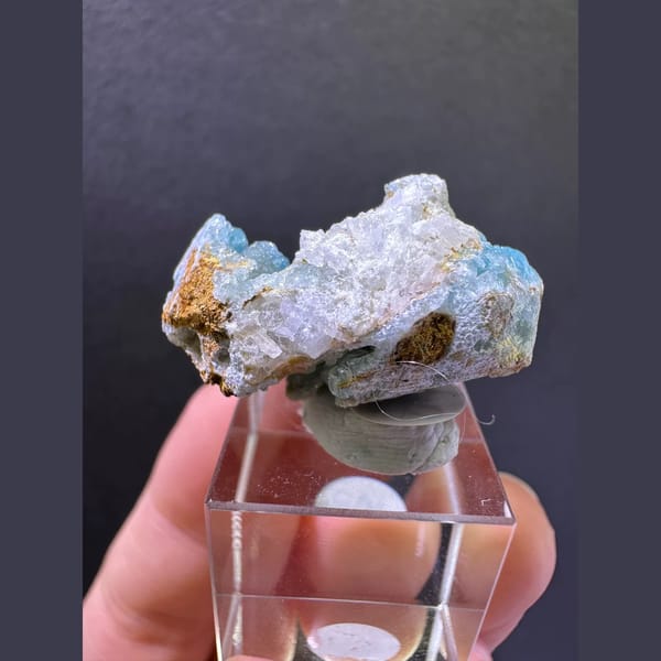Sky blue hemimorphite cluster from Yunnan — alternate view