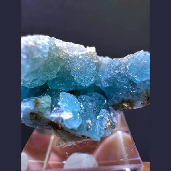 Sky blue hemimorphite cluster from Yunnan — detail view