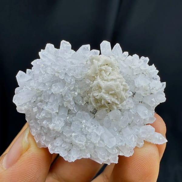 Complete reverse view of the exact quartz and dolomite specimen