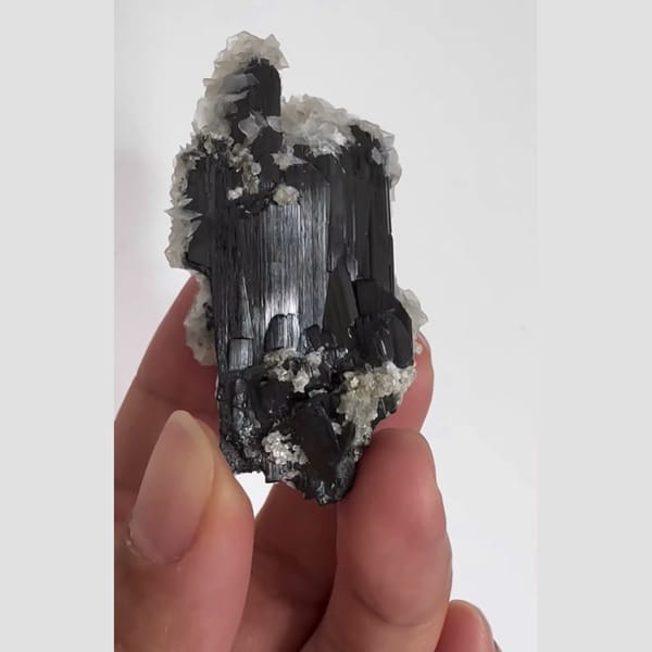 Wolframite with Petal Calcite Yaogangxian 5.2 cm — complete view