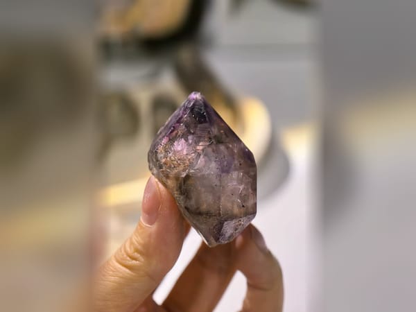 Madagascar Purple Skeletal Quartz with Mica 42 g, Silver Mountain Inclusion Specimen — alternate view