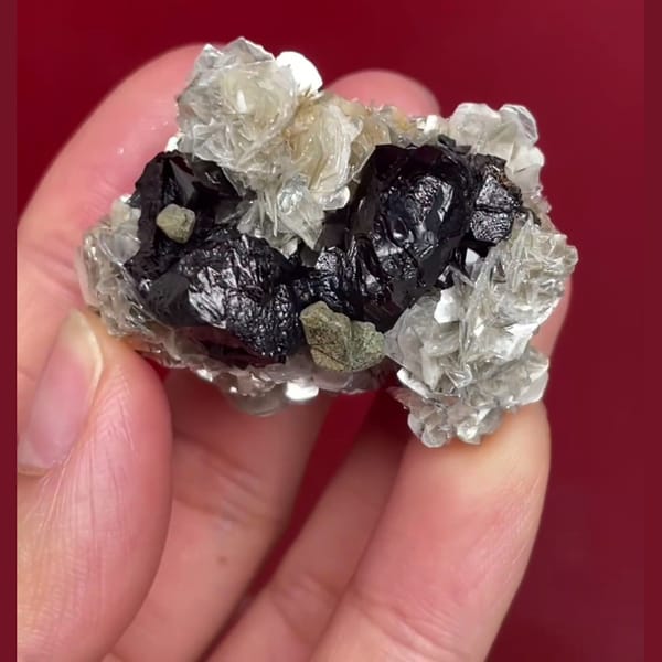 Xuebaoding panda-ore cassiterite beryl mica association — detail view