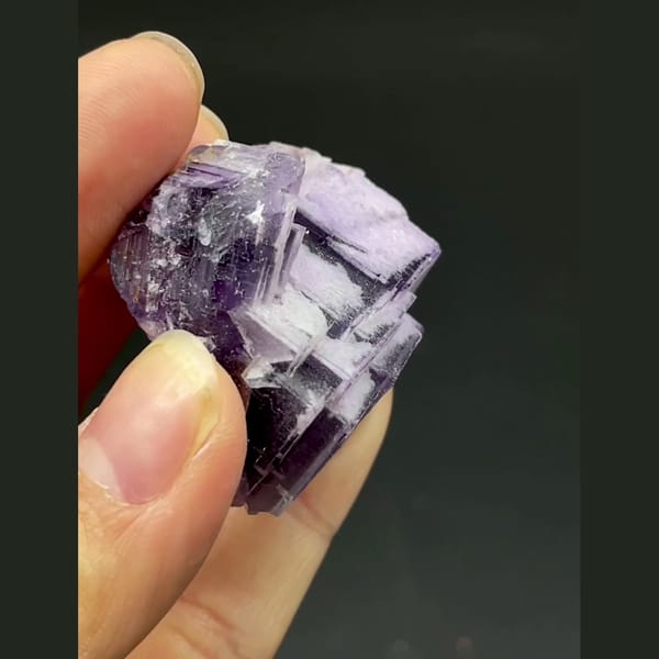 Purple fluorite from Guizhou — detail view