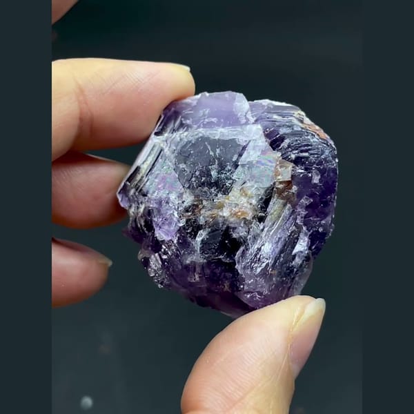Purple fluorite from Guizhou — detail view