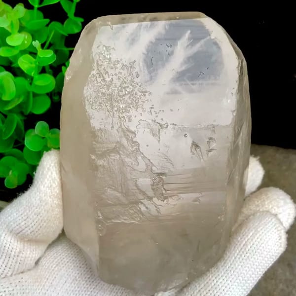 Large chunky clear quartz crystal — complete view