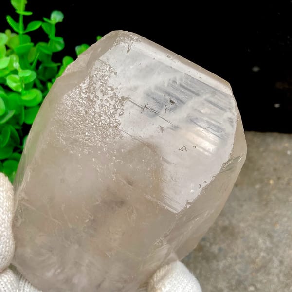 Large chunky clear quartz crystal — detail view