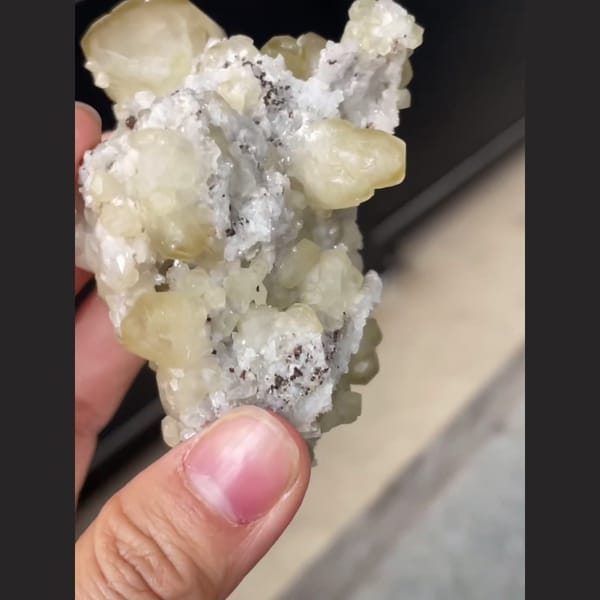Petite candy calcite from Shangbao — detail view