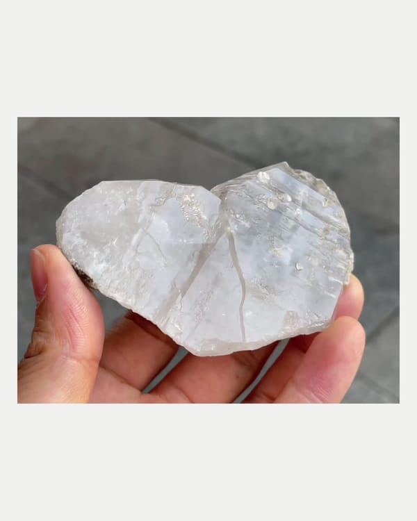 Complete right oblique view of japan law twin quartz crystal