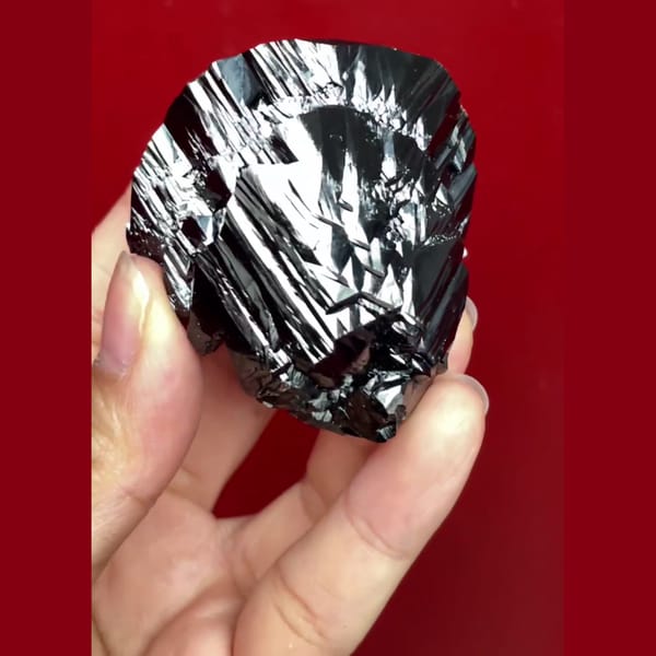 Cassiterite from Xuebaoding — detail view