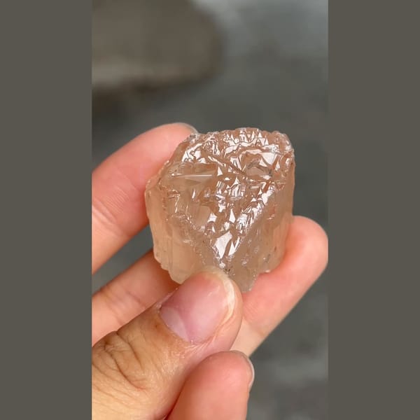 Pale champagne etched topaz crystal from Zhaotong, Yunnan — alternate view