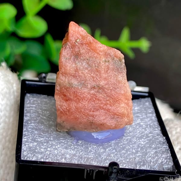 Salmon-Pink Massive Rhodochrosite with Dark Matrix, natural mineral specimen, photo 2 of 6