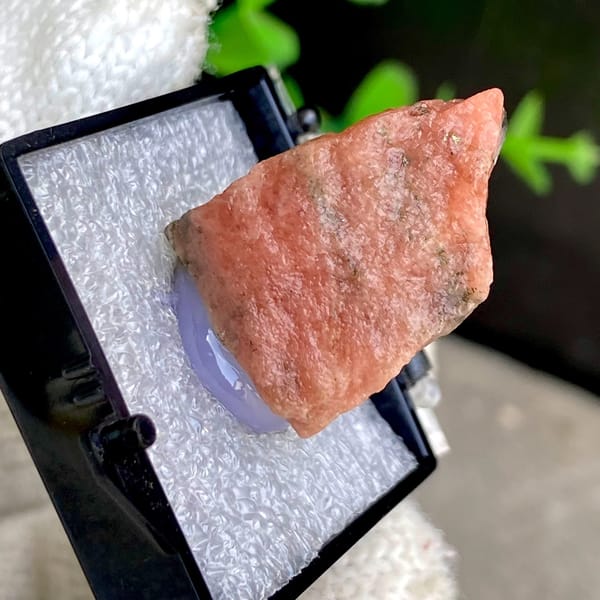 Salmon-Pink Massive Rhodochrosite with Dark Matrix, natural mineral specimen, photo 3 of 6