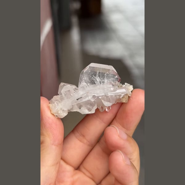Glassy irregular quartz cluster from Pakistan — alternate view