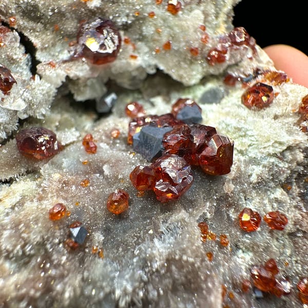 Gemmy red sphalerite with galena and quartz from Hunan — alternate view