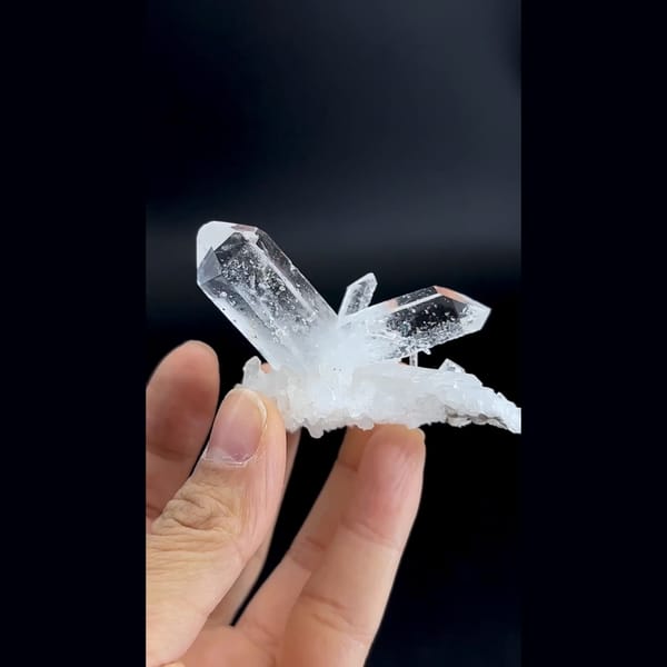 Sculptural cluster of clear quartz points from Jinkouhe, Sichuan — detail view