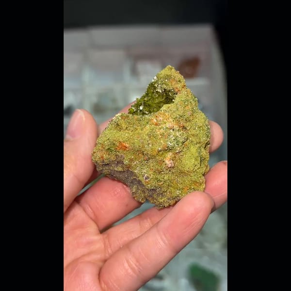 Pocket lined with matcha green pyromorphite crystals — alternate view