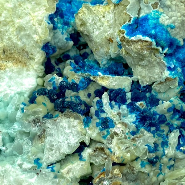 Large Blue Veszelyite on Matrix