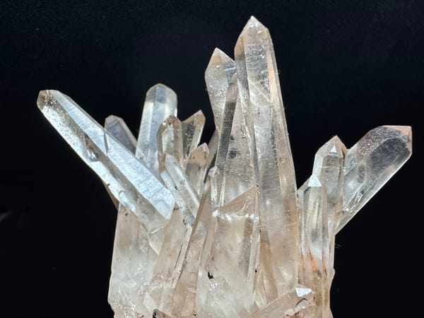 Pale Pink Quartz Point Cluster — Madagascar — individual mineral specimen view 2