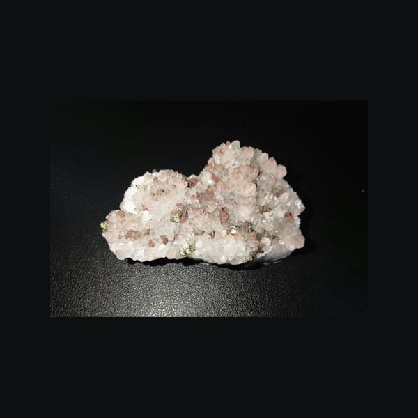 Red Quartz with Chalcopyrite and Galena — Jiangxi — full specimen and base, front view