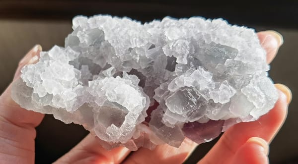 Snow-Covered Sugar Fluorite Plate — individual mineral specimen view 1