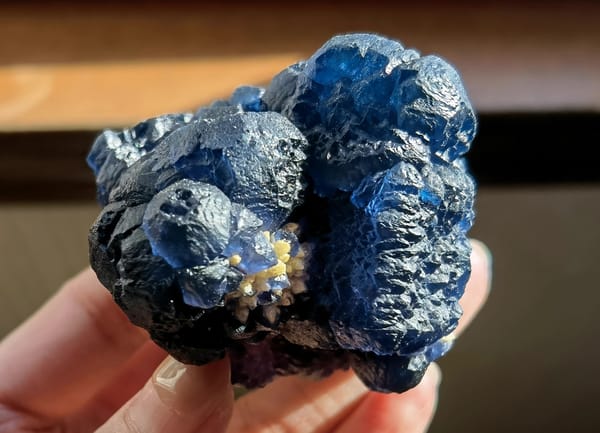 Blueberry Blue Fluorite Cluster — Inner Mongolia — individual mineral specimen view 2
