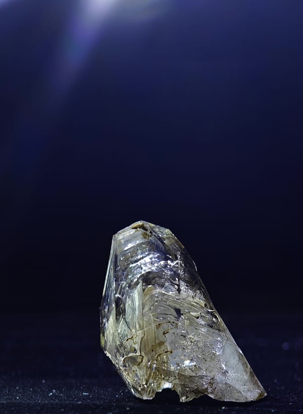 Smoky Skeletal Quartz with Enhydro Inclusion — Namibia — individual mineral specimen view 1