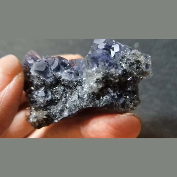 Tanzanite Blue Fluorite on Matrix — Fujian - alternate view