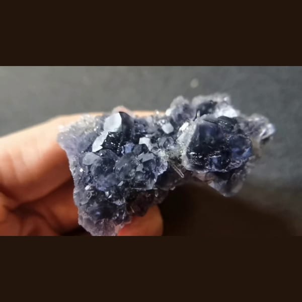 Tanzanite Blue Fluorite on Matrix — Fujian - alternate view