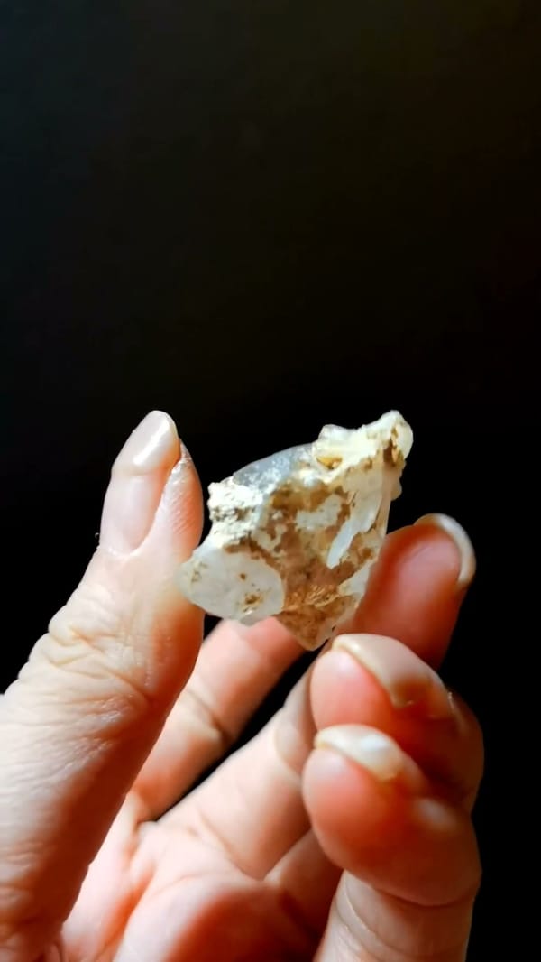 Complete underside view of the exact Smoky Skeletal Quartz with Water Inclusion from Namibia